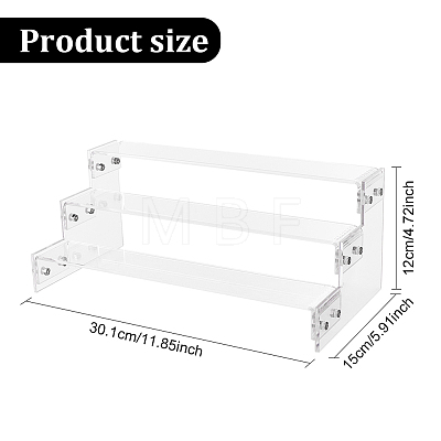 3-Tier Assembled Transparent Acrylic Minifigure Display Risers ODIS-WH0002-50B-1