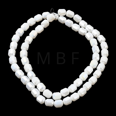 Electroplate Column Glass Beads Strands EGLA-A043-02-M-1