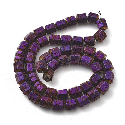 Electroplated Natural Lava Rock Beads Strands G-A251-A01-01I-1