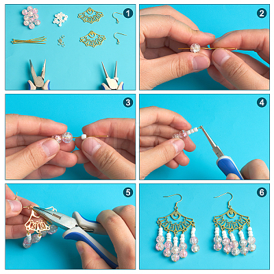 Unicraftale DIY Fan Dangle Earring Making Kit DIY-UN0035-36-1