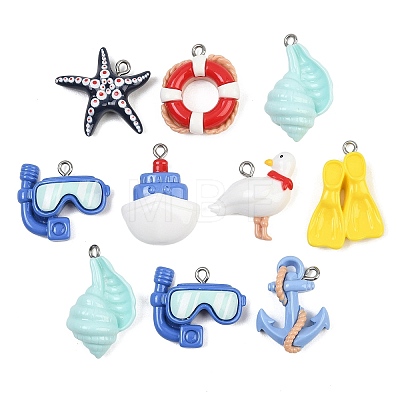 Opaque Resin Pendants RE-CBA5D24-09-1