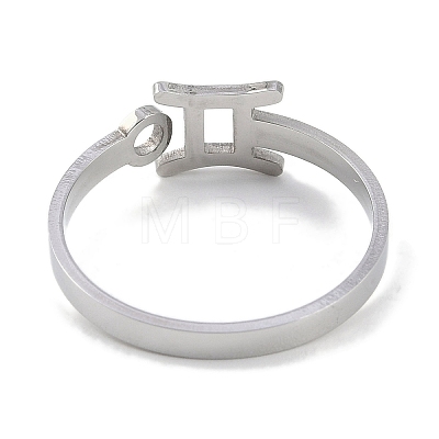 Non-Tarnish Constellations 304 Stainless Steel Open Cuff Ring for Women RJEW-L122-001P-08-1