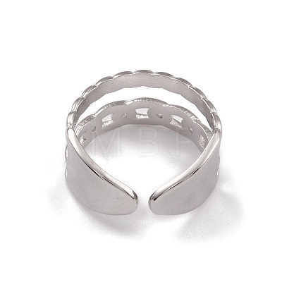 Non-Tarnish 304 Stainless Steel Cuff Rings RJEW-G285-82P-1