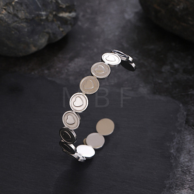 201 Stainless Steel Cuff Bangles for Women BJEW-T024-01A-P-1