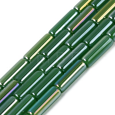 Electroplate Imitation Jade Glass Beads Strands EGLA-Q132-02A-A01-1