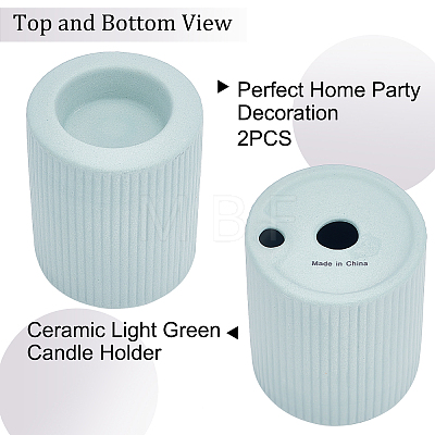 Ceramic Whiteware Candle Holder DJEW-WH0068-01B-1