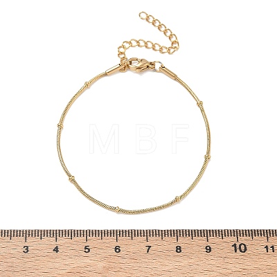 304 Stainless Steel Rondelle Round Snake Chain Bracelets SA-CBA2696-18G-1
