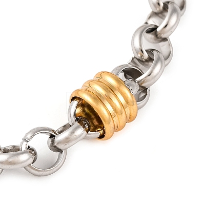 304 Stainless Steel Rolo Chain Bracelets for Women BJEW-G711-04GP-1