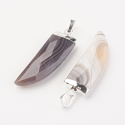 Natural Striped Agate/Banded Agate Pendants G-F527-08A-1
