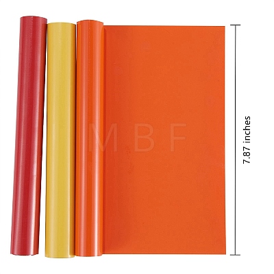 3 Rolls Red & Gold & Orange Red Heat Transfer Vinyl Roll DIY-SZ0003-61-1