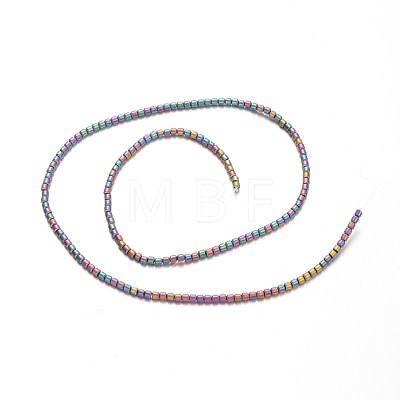 Frosted Electroplated Non-magnetic Synthetic Hematite Bead Strands X-G-E304-60D-1