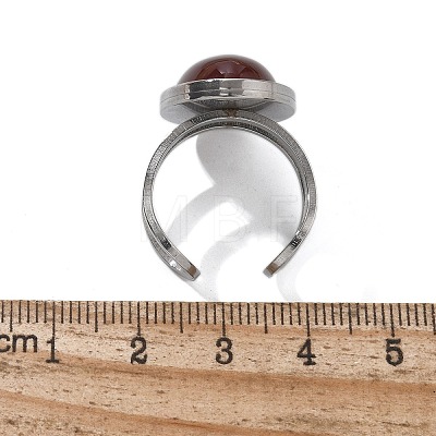 Oval Natural Carnelian Finger Rings RJEW-M062-02P-04-1