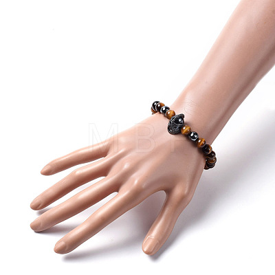 Natural Gemstone Stretch Beaded Bracelets BJEW-JB05174-1