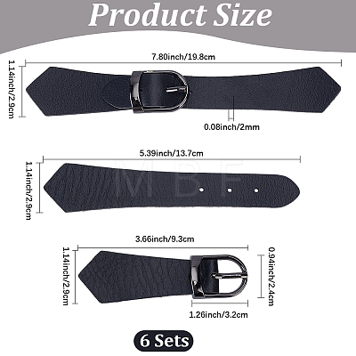 6 Sets PU Leather Toggle Buckles FIND-CL0002-15A-1