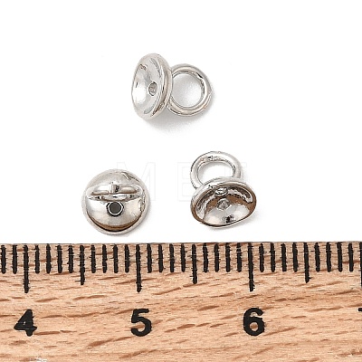 Brass Bead Cap Pendant Bails KK-Z137-02P-01-1