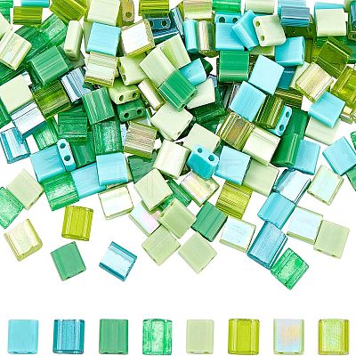  240Pcs 8 Style 2-Hole Glass Seed Beads SEED-NB0001-23-1