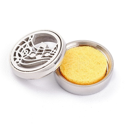 304 Stainless Steel Magnetic Diffuser Locket Aromatherapy Essential Oil Buckle AJEW-M027-08P-1