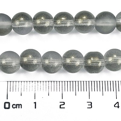 Frosted Transparent Glass Bead Strands GLAA-P065-8mm-12-1