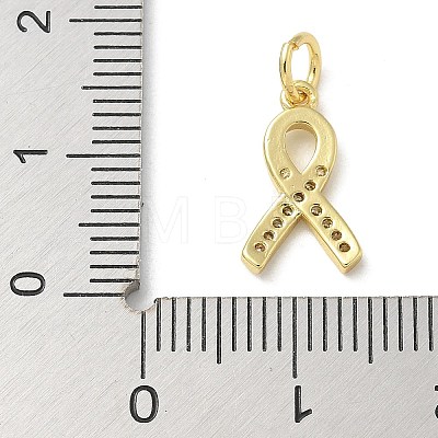 Rack Plating Brass Micro Pave Cubic Zirconia Pendants KK-K392-46G-1