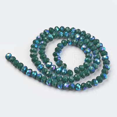 Electroplate Opaque Solid Color Glass Beads Strands EGLA-A034-P10mm-L06-1