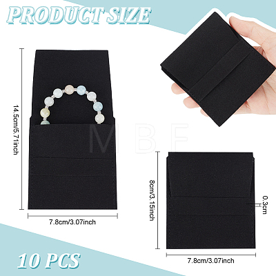 HOBBIESAY 10Pcs Microfiber Jewelry Pouches ABAG-HY0001-13-1