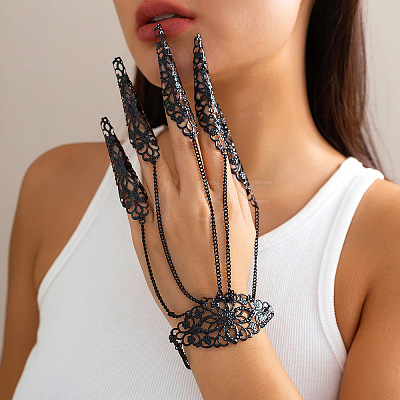 Halloween Gothic Flower
Iron Finger Ring Bracelets for Women WG5FE4C-06-1