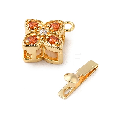 Brass Micro Pave Cubic Zirconia Box Clasps KK-E082-01G-01-1