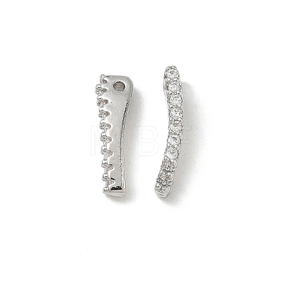 Brass Micro Pave Clear Cubic Zirconia Charms CU-CBA9FFD-01P-B-1