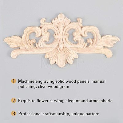 Olycraft Rubber Wood Carved Onlay Applique AJEW-OC0001-51A-1