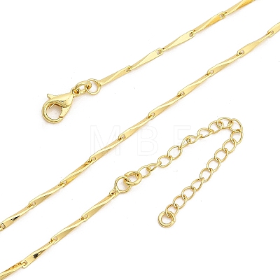 Brassl Twisted Bar Link Chain Necklaces for Men Women NJEW-G160-15G-1