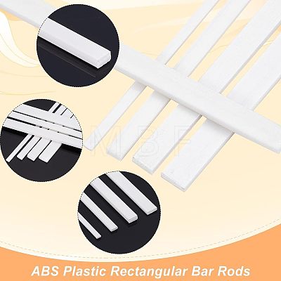 Olycraft 8 Sets 4 Styles ABS Plastic Square Bar Rods DIY-OC0008-29-1