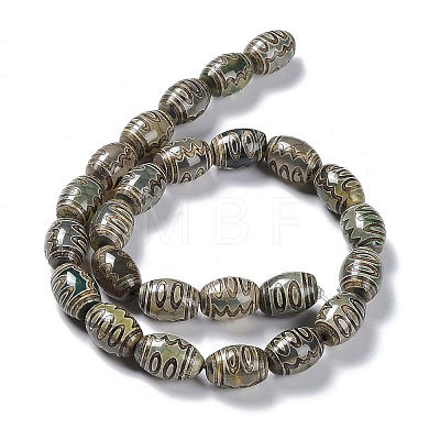 Tibetan Style dZi Beads Strands TDZI-E005-01H-1