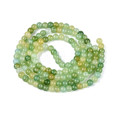 Ombre Effect Dyed Crackle Glass Beads Strands GLAA-Q106-01A-B03-1