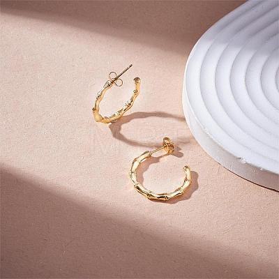 304 Stainless Steel Bamboo Stud Earrings for Women JE1105A-1