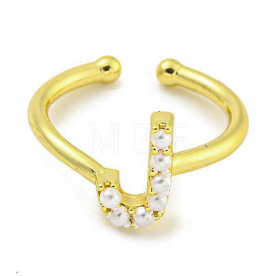 Rack Plating Brass Open Cuff Rings for Women RJEW-F162-01G-J-1