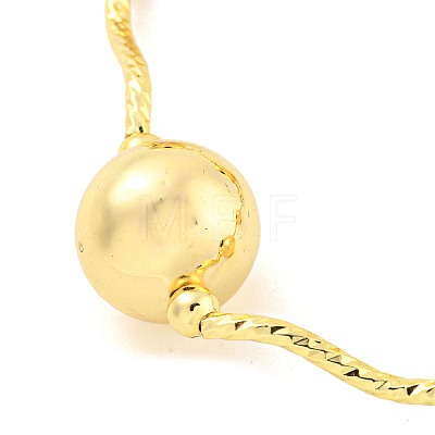 Rack Plating Brass Twisted Link Round Ball Bracelets for Women BJEW-P322-21G-1