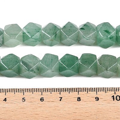 Natural Green Aventurine Star Cut Round Beads Strands G-T138-38-1