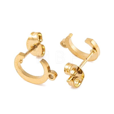 Ion Plating(IP) 304 Stainless Steel Stud Earrings FIND-Q103-01C-G-1