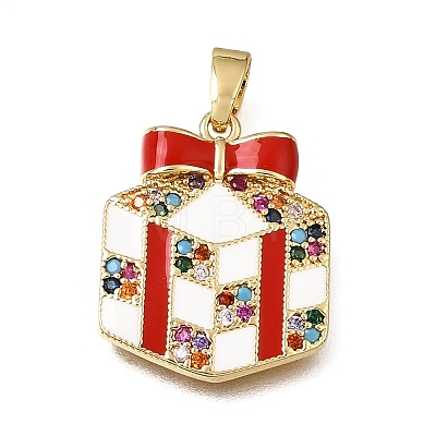Brass Micro Pave Colorful Cubic Zirconia Pendants KK-CBAA632-28G-1