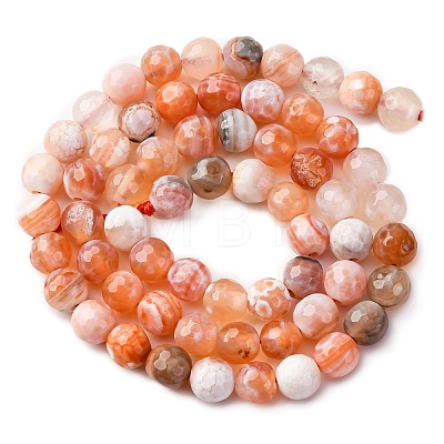 Faceted Natural Fire Crackle Agate Beads Strands X-G-F447-6mm-B03-1