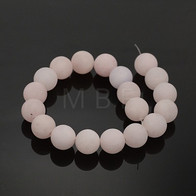 Frosted Natural Rose Quartz Round Bead Strands X-G-M272-06-6mm-1
