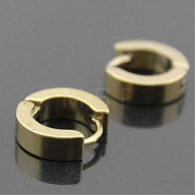 Brass Huggie Hoop Earrings EJEW-EE0002-252C-1