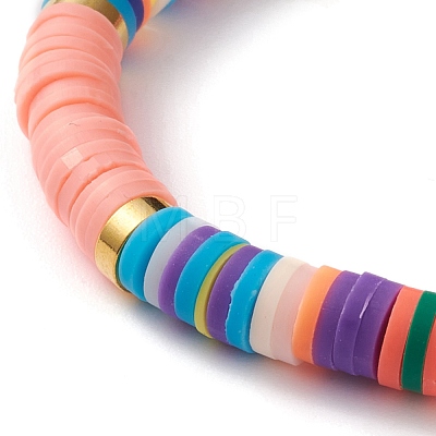 Polymer Clay Heishi Beads Stretch Bracelets BJEW-JB05708-01-1