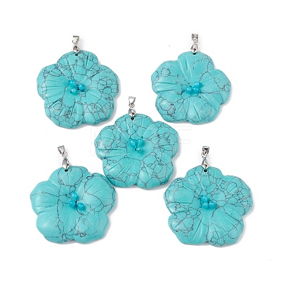 Synthetic Turquoise Big Pendants G-B040-01P-01-1