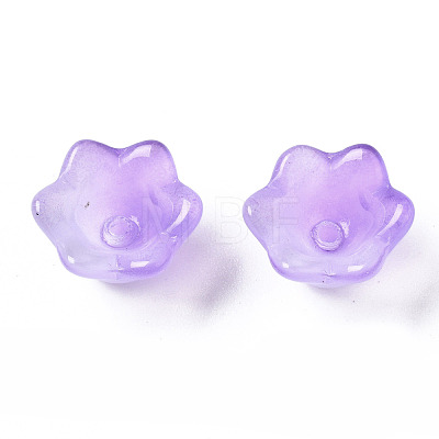 Transparent Two Tone Spray Painted Glass Beads GLAA-Q089-002B-004-1