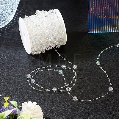 Acrylic Round Beaded Link Chains DIY-MB0007-001A-1