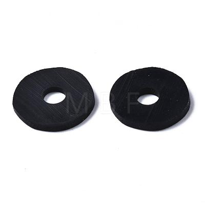 Flat Round Eco-Friendly Handmade Polymer Clay Beads CLAY-R067-12mm-42-1