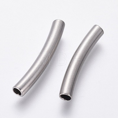 Non-Tarnish 304 Stainless Steel Curved Tube Beads STAS-F230-20P-1