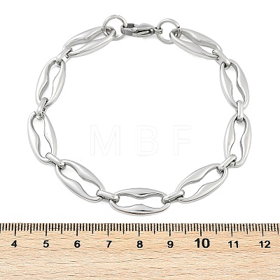 304 Stainless Steel Coffee Bean Chain Bracelets for Women Men BJEW-F488-45P-1