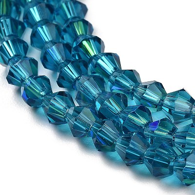 Transparent Electroplate Glass Beads Strands GLAA-F029-2mm-D01-1